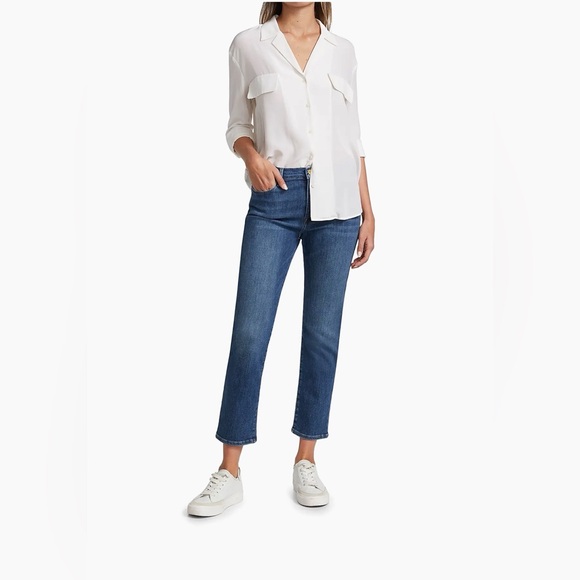 Frame Denim Blue Straight Leg Jeans